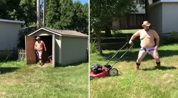 This Man Loves Mowing His Lawn - Positive News