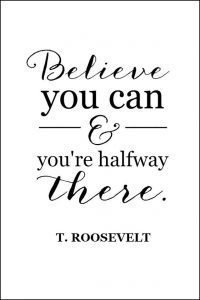 Believe you can and you're halfway there