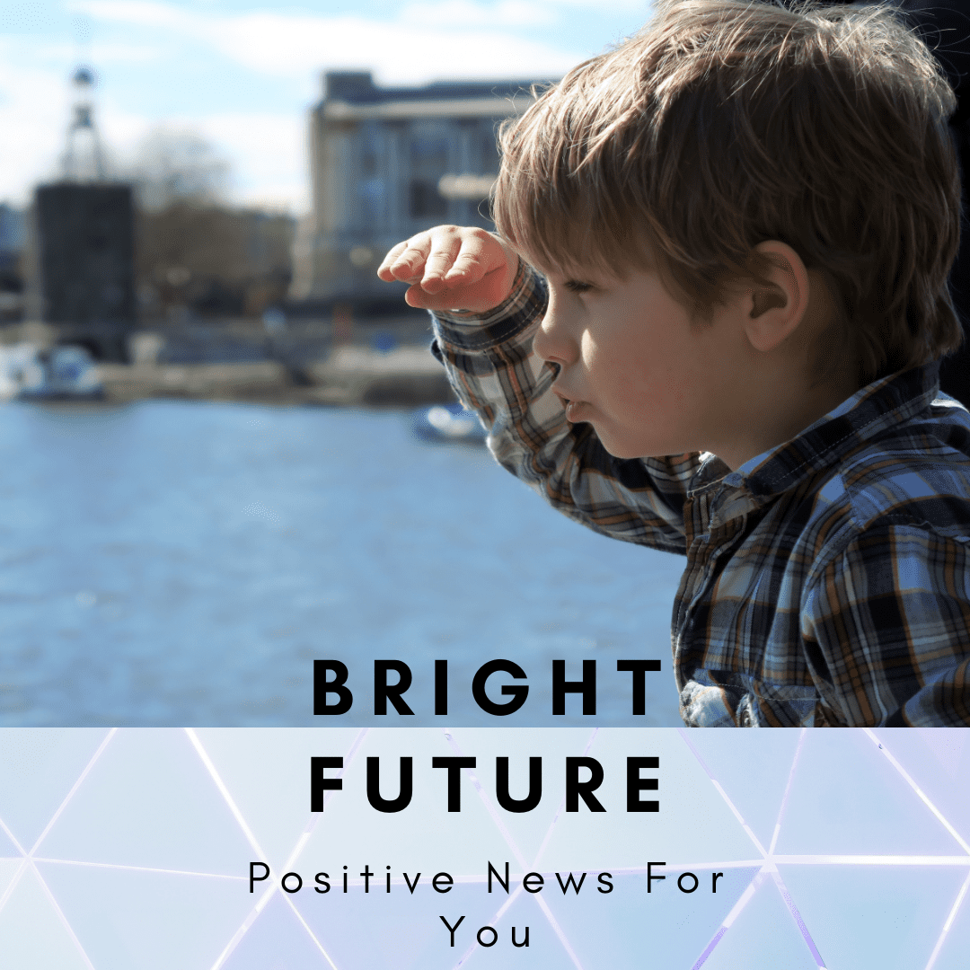 A bright future. Young boy spying out over the water