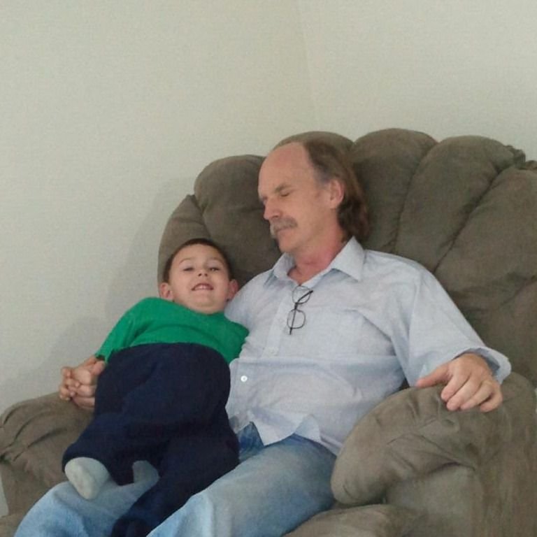 Lee sitting with Jacob