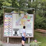 Jacob in front of the campground map