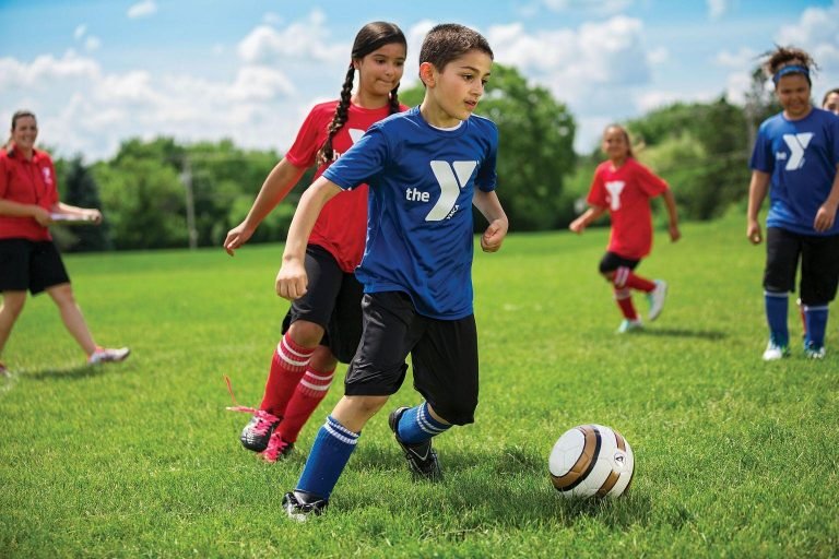 Kids playing soccer