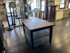 wooden table at Poshhaus