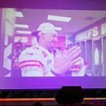 Kansas City Chief player, Patrick Mahomes on the "big screen"