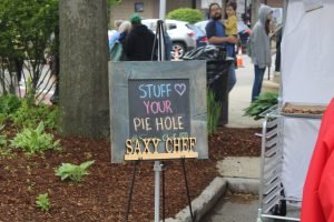 At the booth of Saxy Chef at Taste of Keene