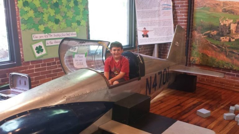 Jacob in an airplane at the Cheshire Childrens Museum in Keene, NH