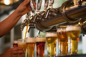 Pouring a beer