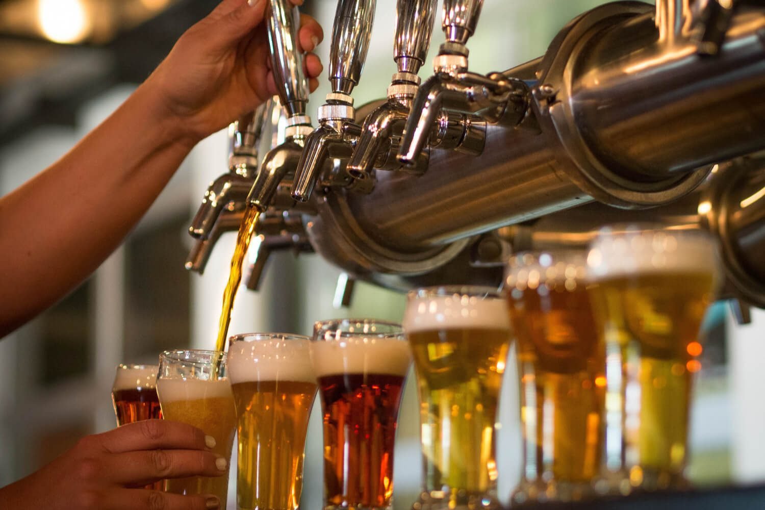 Pouring a beer