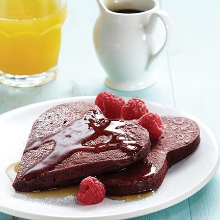 Cocoa-Kissed Red Velvet Pancakes