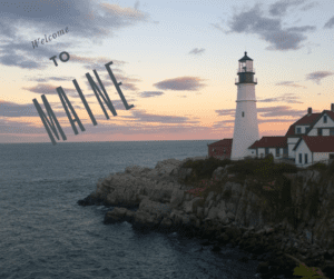 Welcome to Maine, Lighthouse and ocean