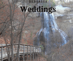 Nebraska Weddings-bridge to waterfall