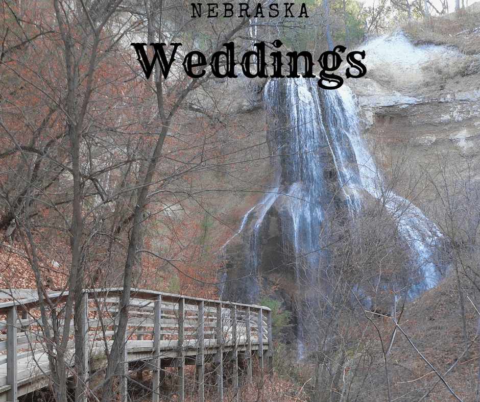 Nebraska Weddings-bridge to waterfall