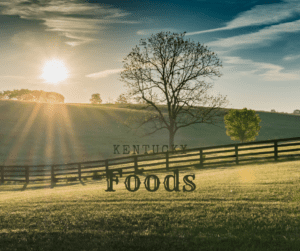 Sun shining over tree. Kentucky Foods