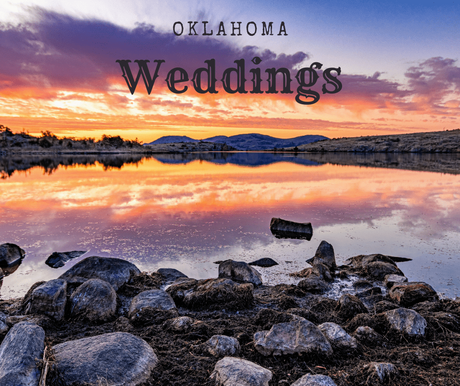 Oklahoma Weddings-Rocks on the sunset on the lake