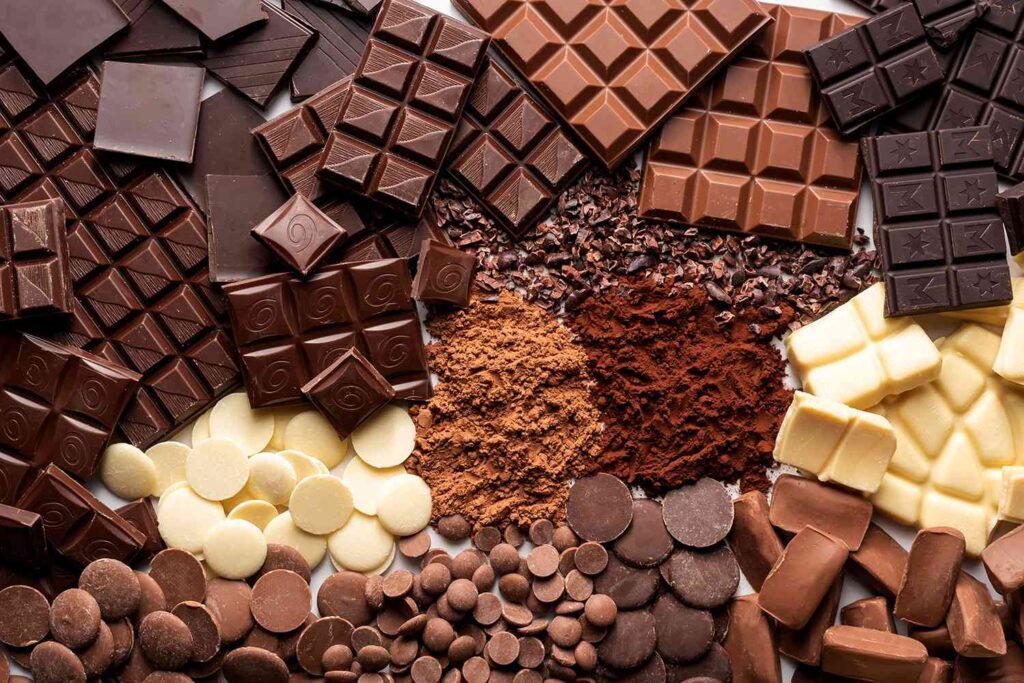 Collection of chocolate and powders