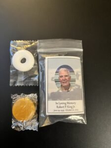 Bob King's Memorial piece including mint and hard candy