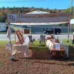 Craft show set up for Woodworking in Ludlow