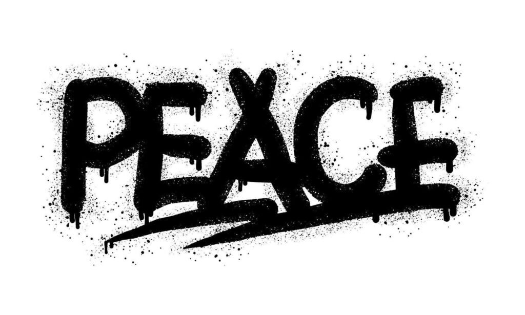 Painted peace in graffiti