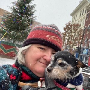 Julia Bayly and her dog