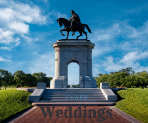 Texas Weddings-Rider on horse statue