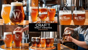 Craft beers and breweries with glasses of beer-West Virginia