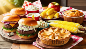 Foods of Ohio-Burgers, pie, and corn