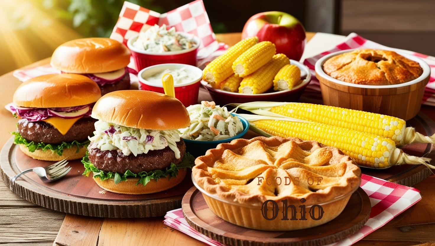 Foods of Ohio-Burgers, pie, and corn
