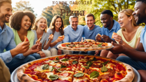 North Carolina Pizza with people eating pizza