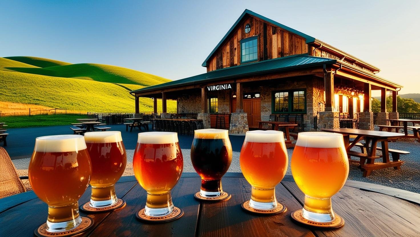 Virginia landscape with beers and brewery