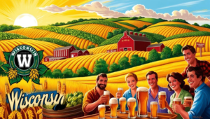 Wisconsin Beers with people at a table
