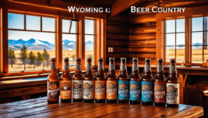 Wyoming Beers sitting in a country setting