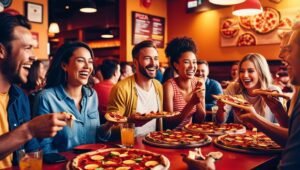 Pizza place in Ohio with people having fun!