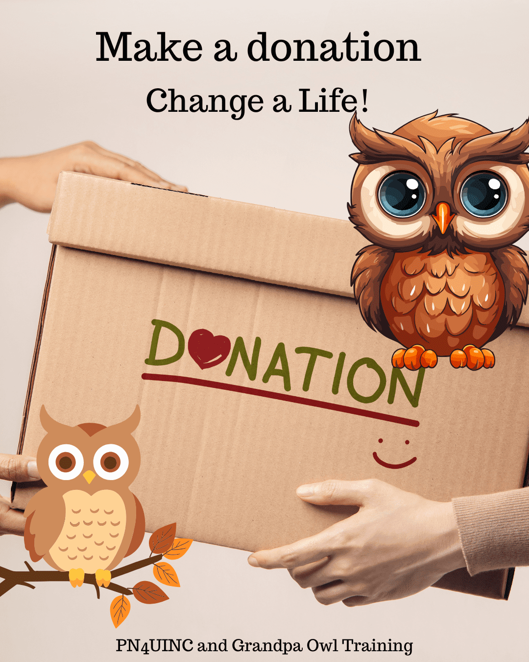 Grandpa Owl-Make a donation-Change a generation