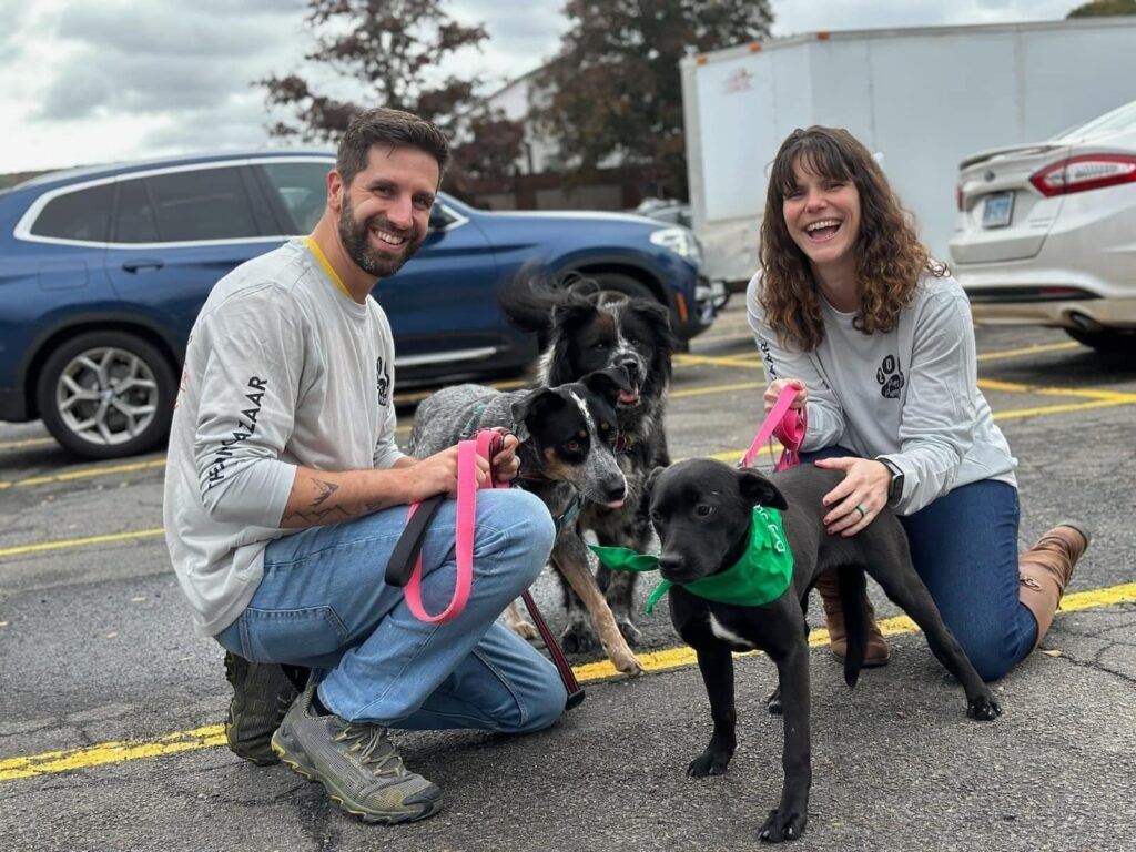 Here are Eric and Carolyn Verikas of Bristol Bazaar with some adorable pups from Dog Star Rescue at last year's adoption event.