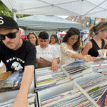 Going through the record rack